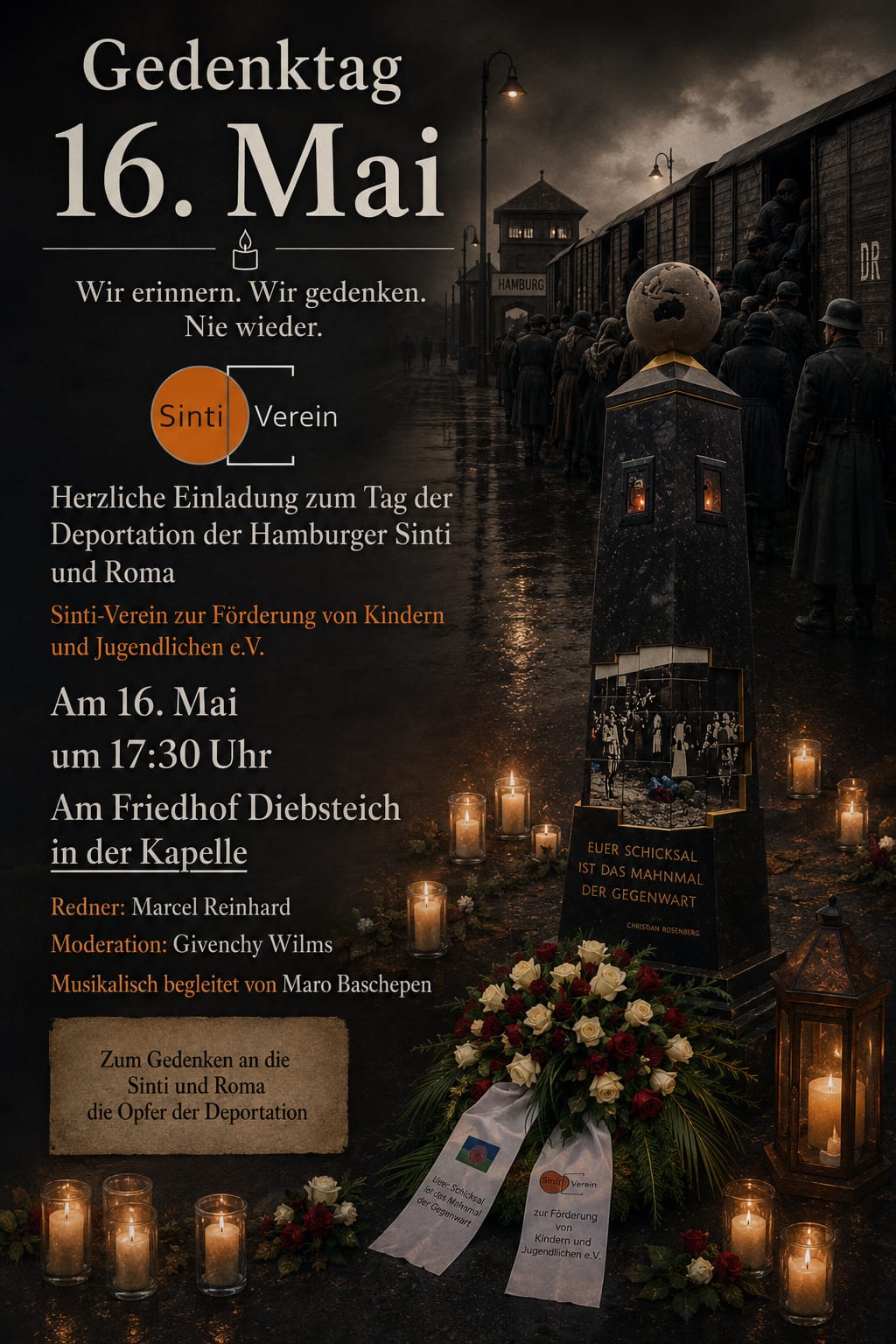 Einladung zum Tag der Deportation der Hamburger Sinti und Roma